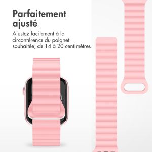 iMoshion Bracelet magnétique en silicone pour l'Apple Watch Apple Watch Series 1-9 / SE - 38/40/41 mm - Rose / Blanc