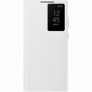Samsung Original étui de téléphone portefeuille Clear View Galaxy S22 Ultra - White