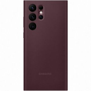 Samsung Original étui de téléphone portefeuille Clear View Galaxy S22 Ultra - Burgundy