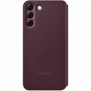Samsung Original étui de téléphone portefeuille Clear View Galaxy S22 Plus - Burgundy