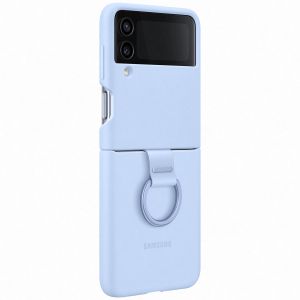 Samsung Original Coque en silicone Ring Galaxy Z Flip 4 - Arctic Blue