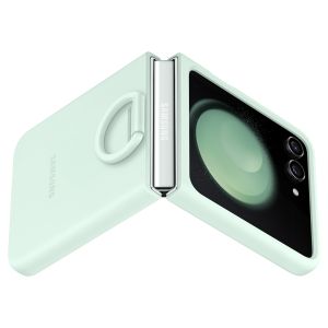 Samsung Original Coque en silicone Ring Galaxy Z Flip 5 - Ocean Green