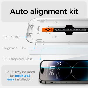 Spigen Protection d'écran en verre trempé GLAStR Fit + Applicator iPhone 14 Pro