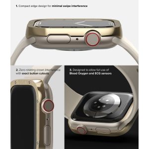 Ringke Style de lunette Apple Watch Series 7 / 8 / 9 - 41 mm - Hairline Bolts Gold