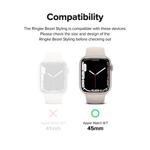 Ringke Style de lunette Apple Watch Series 7 / 8 / 9 - 45 mm - Hairline Plain Black
