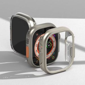 Ringke 2x Coque Slim Apple Watch Ultra (2) - 49 mm - Clear & Titanium Gray