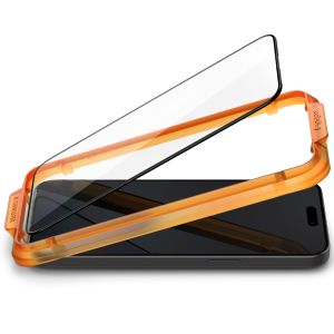 Spigen Protection d'écran en verre trempé AlignMaster Cover 2 Pack iPhone 15 Pro - Noir