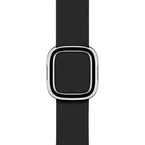 Apple Leather Band Modern Buckle Apple Watch Series 1-9 / SE - 38/40/41 mm - Taille M - Noir