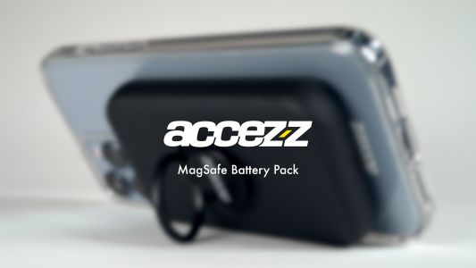 Accezz Batterie externe MagSafe - 5000 mAh - Batterie externe sans fil avec porte-bague - Noir