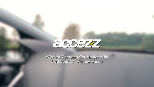 Accezz ﻿Support de téléphone de voiture - Chargeur sans fil - Tableau de bord et pare-brise - Noir