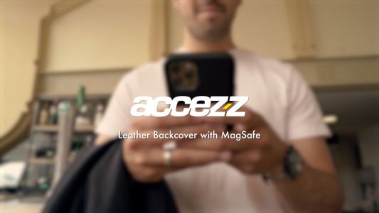 Accezz Coque en cuir avec MagSafe iPhone 12 (Pro) - Bleu foncé