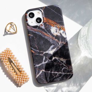 Selencia Aurora Coque Fashion iPhone 14 Plus - ﻿Coque durable - 100 % recyclée - Marbre Noir