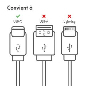 iMoshion Braided USB-C vers câble USB-C - 1 mètre  - Noir