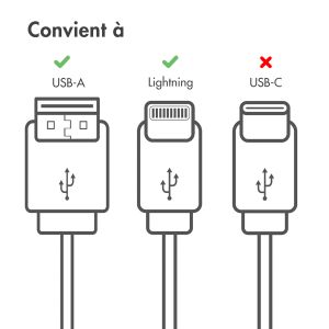 iMoshion ﻿Câble Lightning vers USB - Non MFi - Textile tressé - 2 mètre - Vert