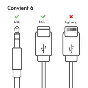 iMoshion ﻿Adaptateur AUX - Adaptateur audio USB-C vers 3,5 mm / Jack - USB-C mâle vers AUX femelle - Blanc