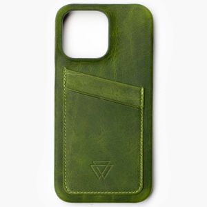 Wachikopa Coque Full Wrap C.C. avec 2 porte-cartes iPhone 14 - Forest Green