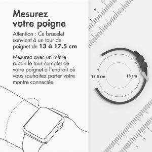 iMoshion Bracelet sport⁺ Apple Watch Series 1-9 / SE - 38/40/41 mm - Taille S/M - Pure Platinum & Black