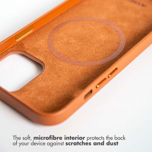 Accezz Coque en cuir avec MagSafe pour l'iPhone 13 Mini - Brun