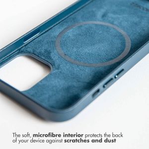 Accezz Coque en cuir avec MagSafe pour l'iPhone 13 Mini - Bleu foncé