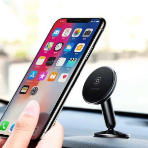 Baseus Magnetic Car Mount iPhone 13 - Support de téléphone pour voiture - Tableau de bord ou pare-brise - Magnétique - Noir