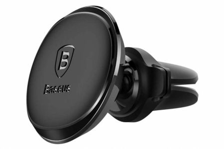 Baseus Air Vent Magnetic Car Mount Cable Clip iPhone 14 - Support de téléphone de voiture - Grille de ventilation - Magnétique - Noir