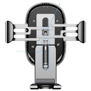 Baseus Wireless Car Charger Gravity Car Mount OnePlus Nord 2 - Support de téléphone pour voiture - Chargeur sans fil - Tableau de bord - Noir