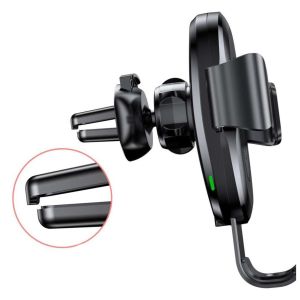 Baseus Wireless Car Charger Gravity Car Mount iPhone SE (2020) - Support de téléphone pour voiture - Chargeur sans fil - Tableau de bord - Noir