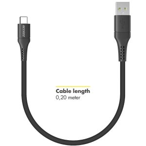 Accezz Câble USB-C vers USB Samsung Galaxy S22 Plus - 0,2 mètre - Noir