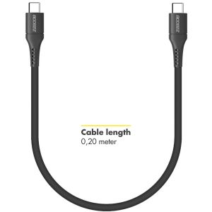 Accezz Câble USB-C vers USB-C Samsung Galaxy S20 Plus - 0,2 mètres - Noir