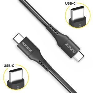 Accezz Câble USB-C vers USB-C Samsung Galaxy S21 Ultra - 0,2 mètres - Noir