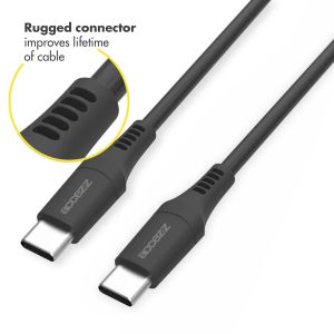 Accezz Câble USB-C vers USB-C Samsung Galaxy A20e - 1 mètre - Noir