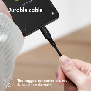 iMoshion Câble USB-C vers USB Samsung Galaxy A71 - Textile tressé - 1,5 mètres - Noir