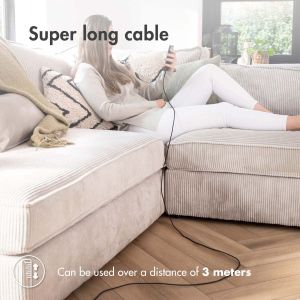 iMoshion Câble USB-C vers USB Samsung Galaxy S22 Ultra - Textile tressé - 3 mètres - Noir