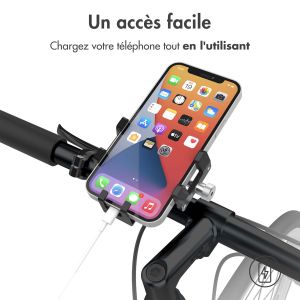 Accezz Support de téléphone vélo iPhone SE (2020) - Réglable - Universel - Aluminium - Noir