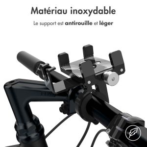 Accezz Support de téléphone vélo iPhone SE (2020) - Réglable - Universel - Aluminium - Noir