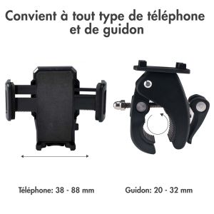 Accezz Support de téléphone vélo iPhone 8 Plus - Réglable - Universel  - Noir