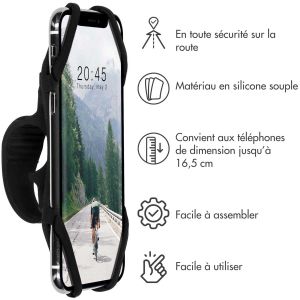 Accezz Support de téléphone pour vélo iPhone 8 Plus - Réglable - Universel - Noir
