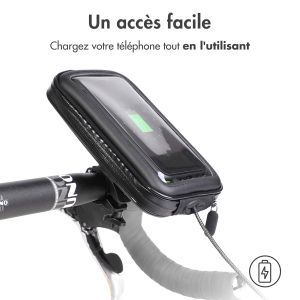 Accezz Support de téléphone vélo iPhone 13 Pro - Universel - Avec étui - Noir