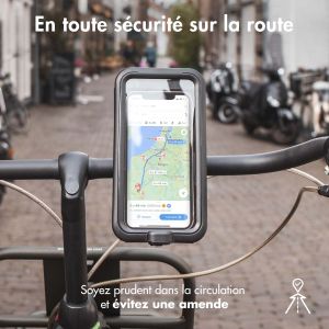 Accezz Support de téléphone vélo Pro Samsung Galaxy S10 - Universel - Avec étui - Noir