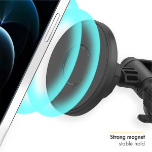 Accezz Support de téléphone pour voiture iPhone 14 Pro Max - MagSafe - Tableau de bord et pare-brise - Magnétique - Noir