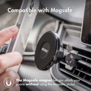 Accezz Support de téléphone pour voiture iPhone 14 Pro Max - MagSafe - Grille de ventilation - Magnétique - Noir