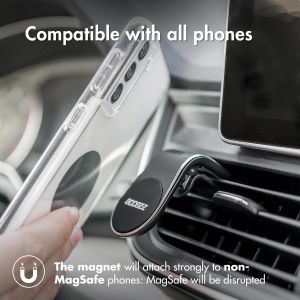 Accezz Support de téléphone pour voiture iPhone 13 - Universel - Grille de ventilation - Magnétique - Noir