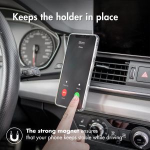 Accezz Support de téléphone pour voiture Samsung Galaxy S23 Plus - Universel - Grille de ventilation - Magnétique - Noir