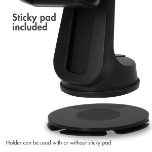 Accezz Support de téléphone pour voiture Samsung Galaxy S20 Plus - Réglable - Universel - Tableau de bord et pare-brise - Noir