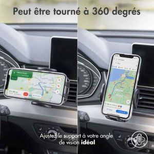 iMoshion Support de téléphone pour voiture iPhone SE (2022) - Réglable - Universel - Carbone - Grille de ventilation - Noir