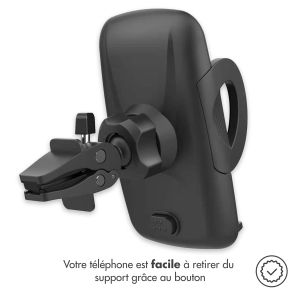 iMoshion Support de téléphone pour voiture iPhone Xr - Réglable - Universel - Carbone - Grille de ventilation - Noir
