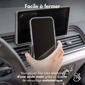 iMoshion Support de téléphone pour voiture iPhone 11 - Réglable - Universel - Carbone - Grille de ventilation - Noir