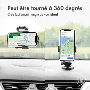 Accezz Support de téléphone de voiture Google Pixel 6a - Chargeur sans fil - Tableau de bord et pare-brise - Noir