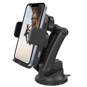 Accezz Support de téléphone de voiture iPhone 12 - Chargeur sans fil - Tableau de bord et pare-brise - Noir