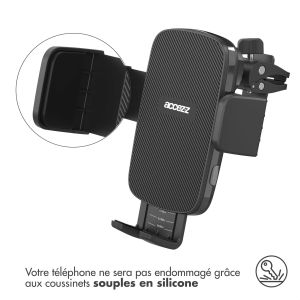 Accezz Support de téléphone pour voiture iPhone 8 Plus - Chargeur sans fil - Grille d'aération - Noir
